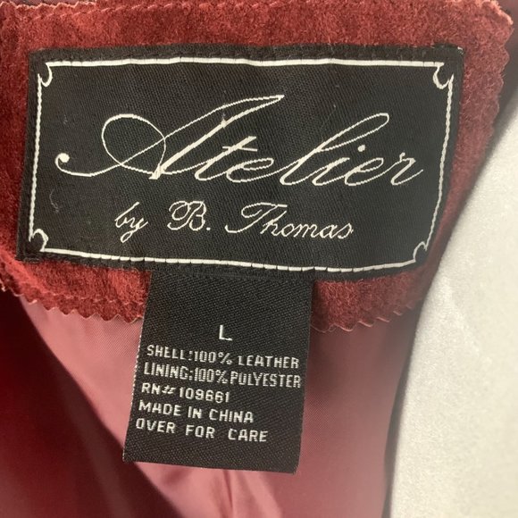 Atelier by B. Thomas Button-Down Suede Jacket Women's Collared Size L - Picture 2 of 5